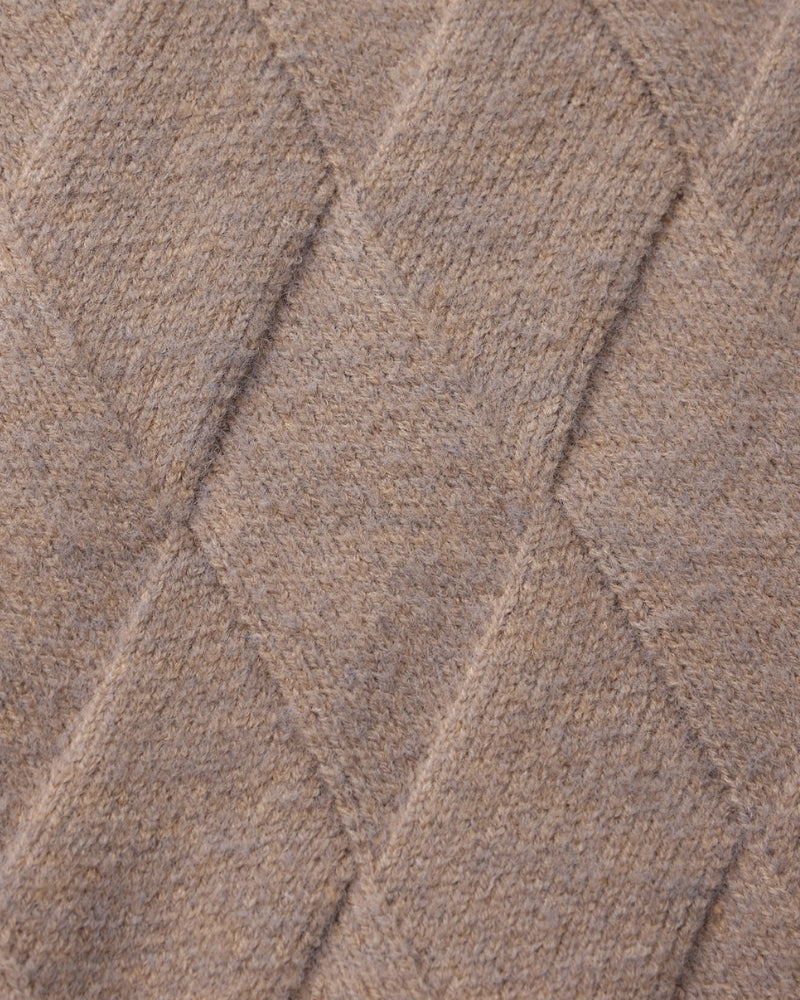 Heritage Diamond Knit Zip Cardigan - Iron & Oak