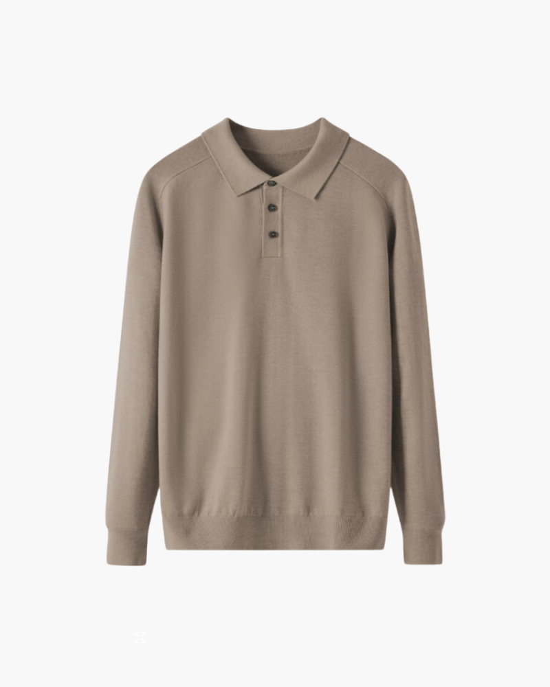 100% Premium Wool Polo - Iron & Oak