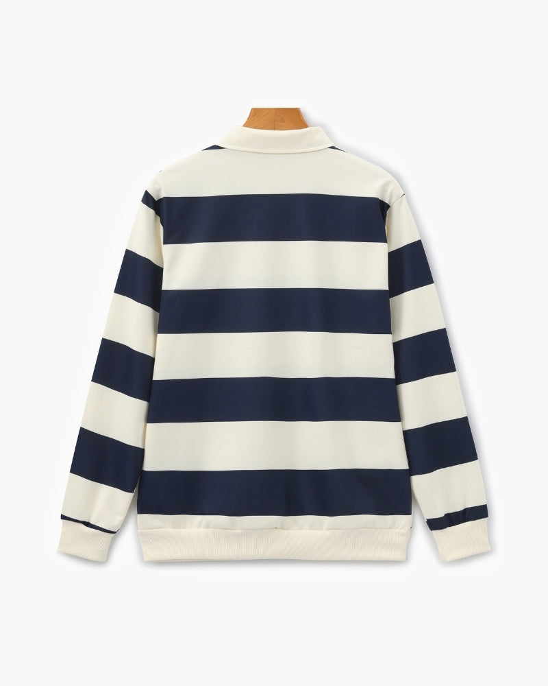 Vintage Stripe Rugby Polo - Iron & Oak