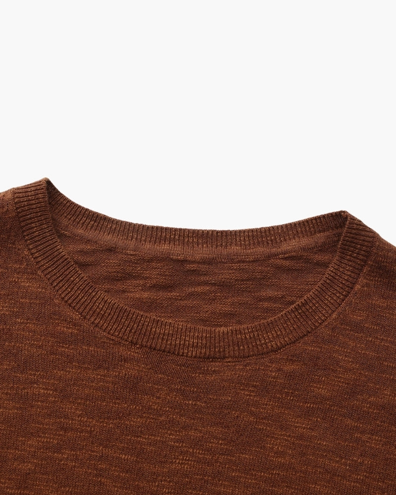 Linen Cotton Essential Crewneck - Iron & Oak