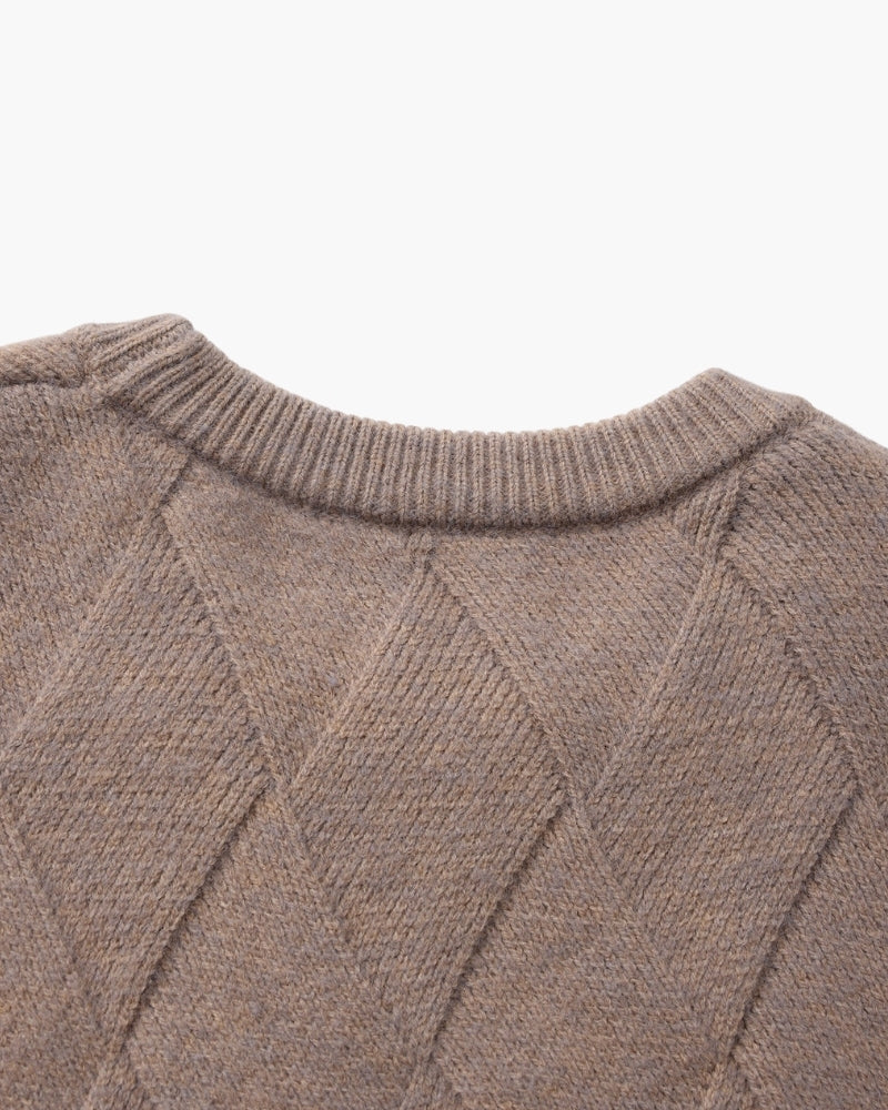 Diamond Knit Crewneck Sweater - Iron & Oak