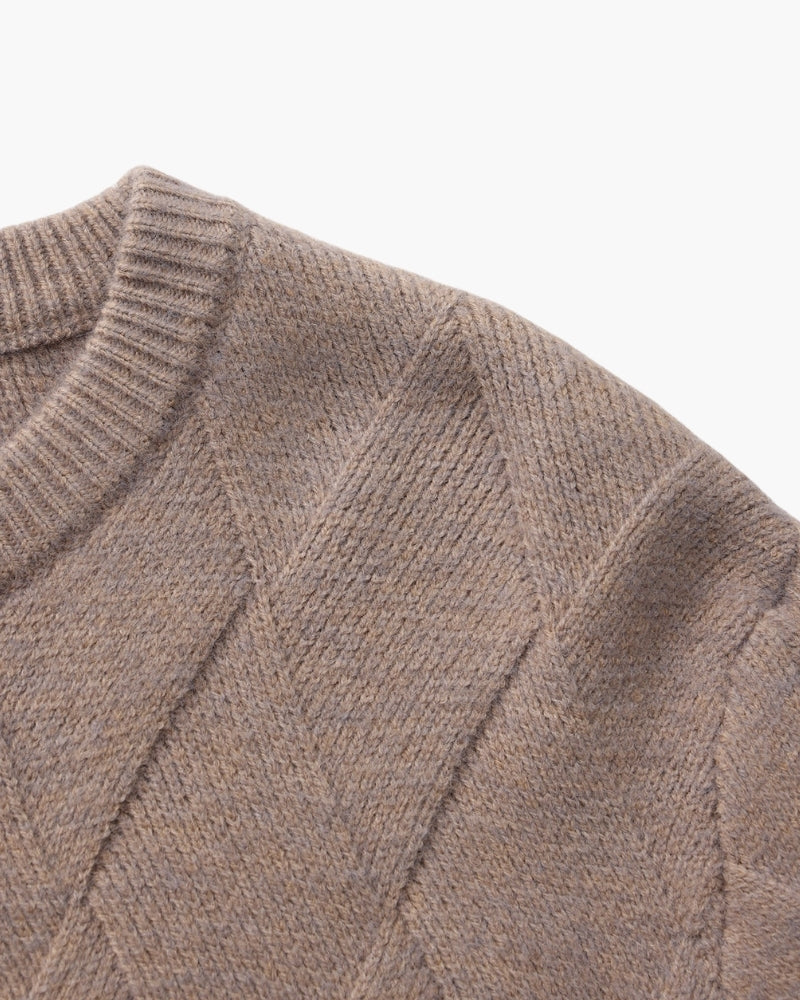 Diamond Knit Crewneck Sweater - Iron & Oak