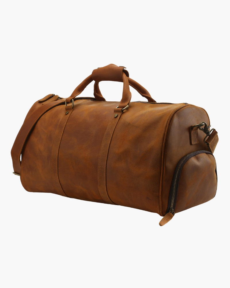 Montague Leather Duffle - Iron & Oak