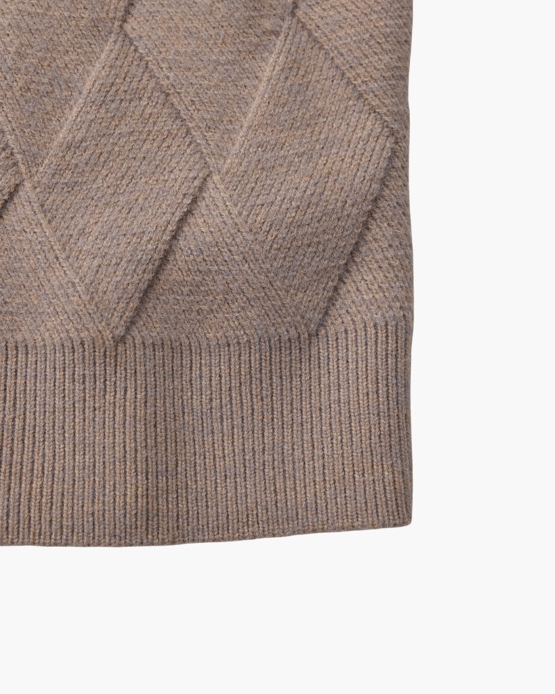 Diamond Knit Crewneck Sweater - Iron & Oak