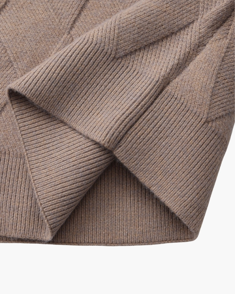 Diamond Knit Crewneck Sweater - Iron & Oak