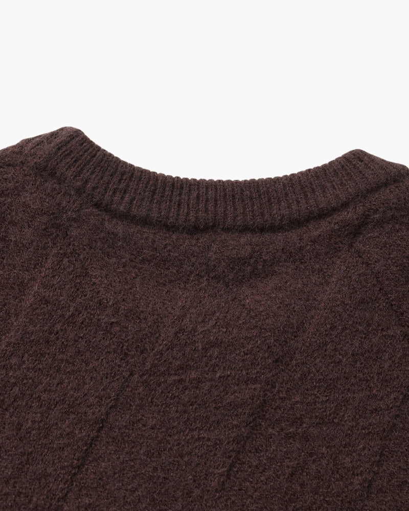 Diamond Knit Crewneck Sweater - Iron & Oak