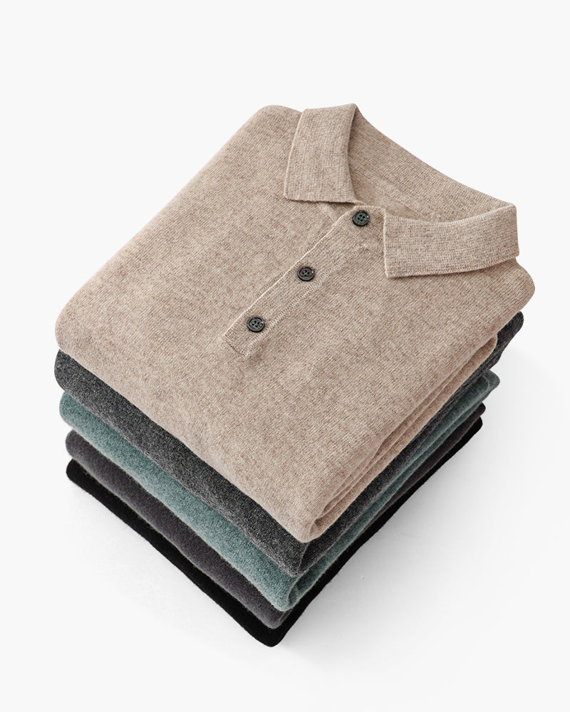100% Cashmere Polo - Iron & Oak
