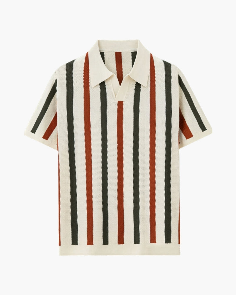 Resort Knit Stripe Polo - Iron & Oak