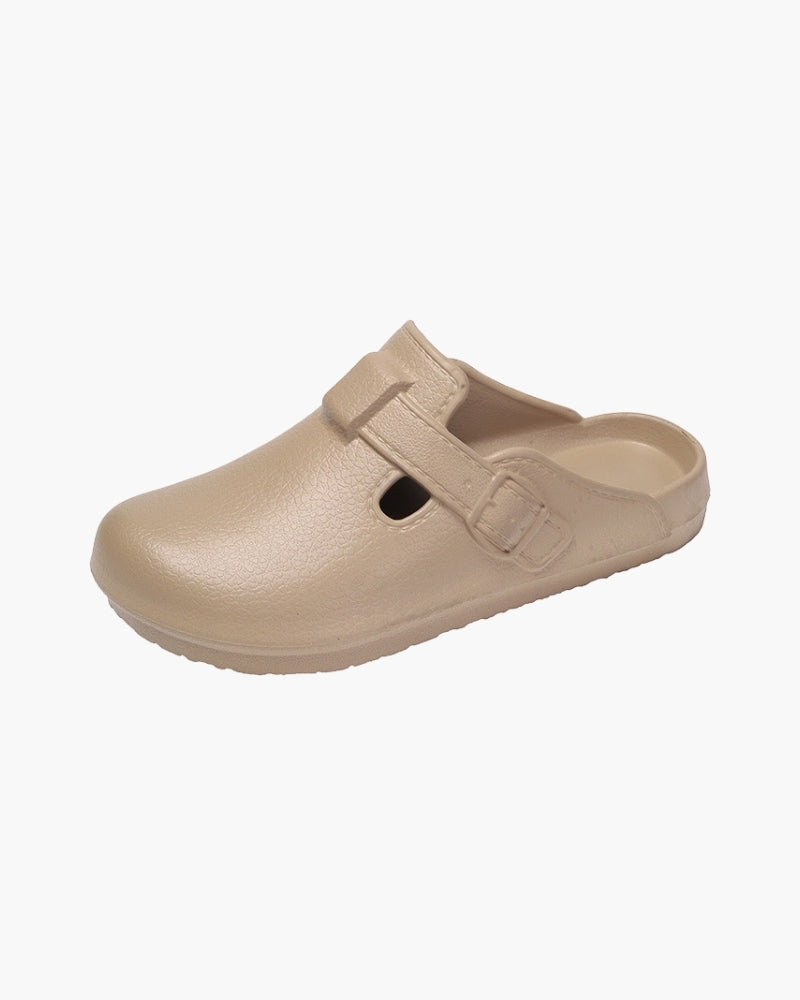Classic Waterproof Buckle Clogs - Iron & Oak