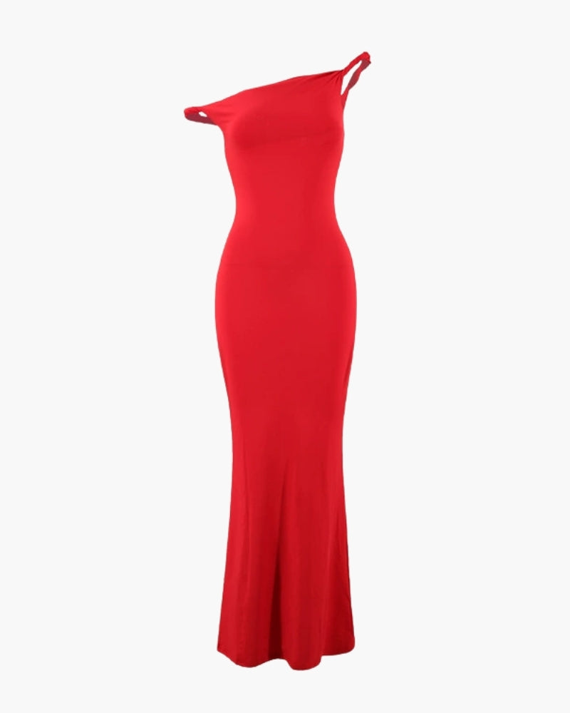 One-Shoulder Bodycon Long Dress - Iron & Oak