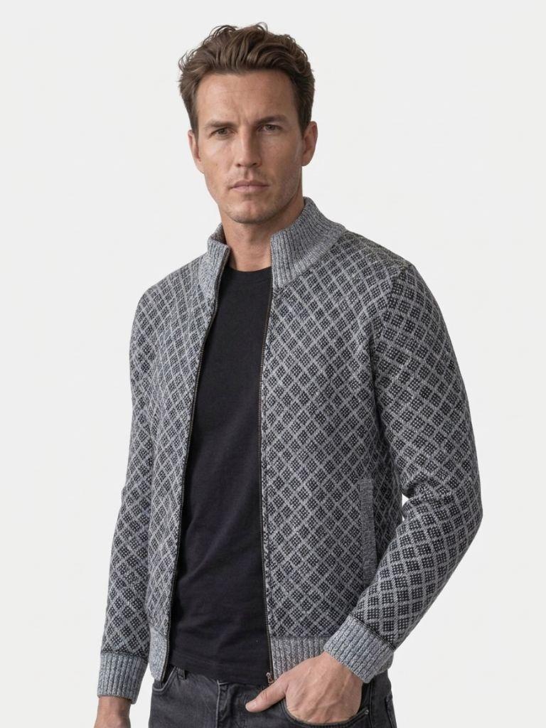 Vintage Jacquard Cardigan - Iron & Oak
