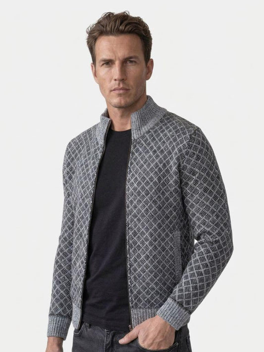 Vintage Jacquard Cardigan - Iron & Oak