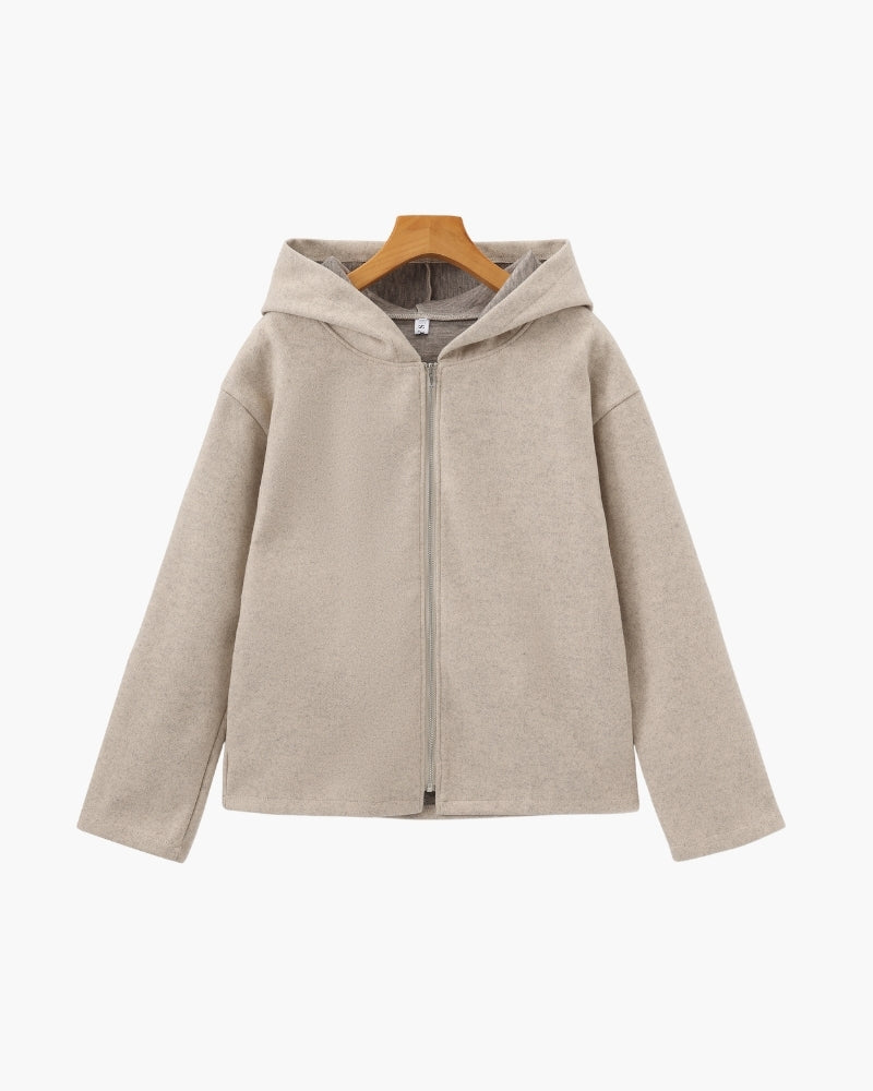 Marlow Wool Zip Coat - Iron & Oak