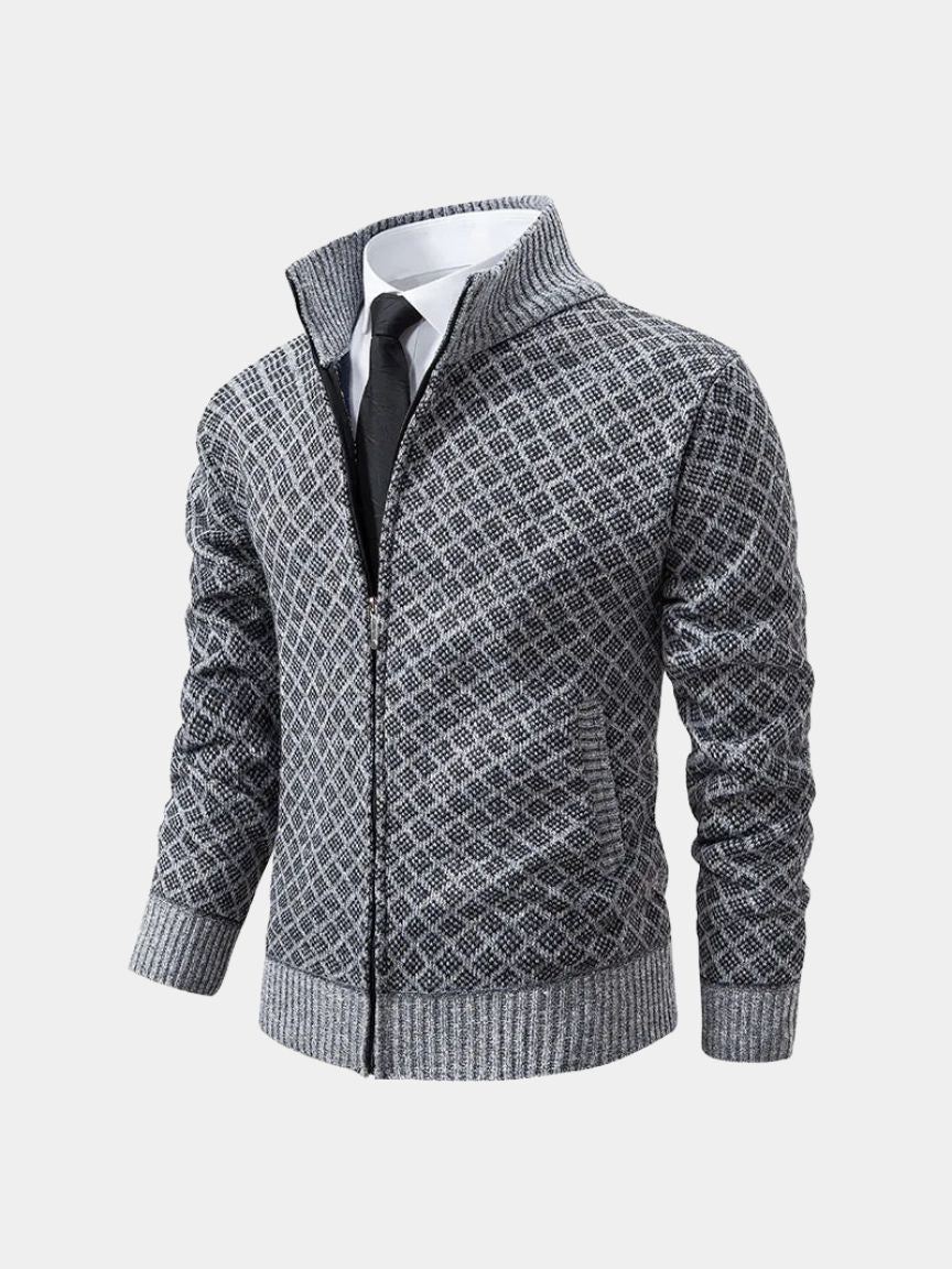 Vintage Jacquard Cardigan - Iron & Oak