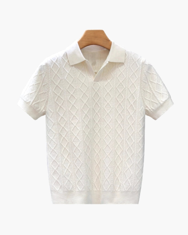 Signature Textured Knit Polo - Iron & Oak
