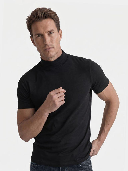 Solid Casual Turtle Neck T-Shirt - Iron & Oak