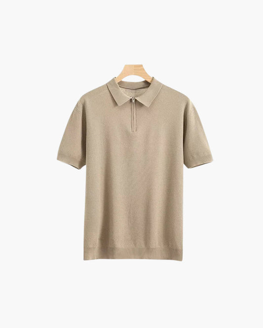 Marbella Zip Up Polo - Iron & Oak