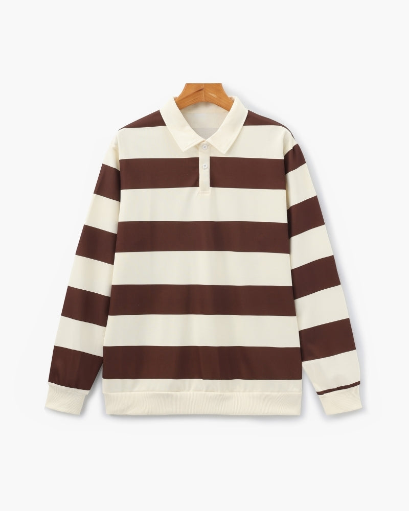 Vintage Stripe Rugby Polo - Iron & Oak