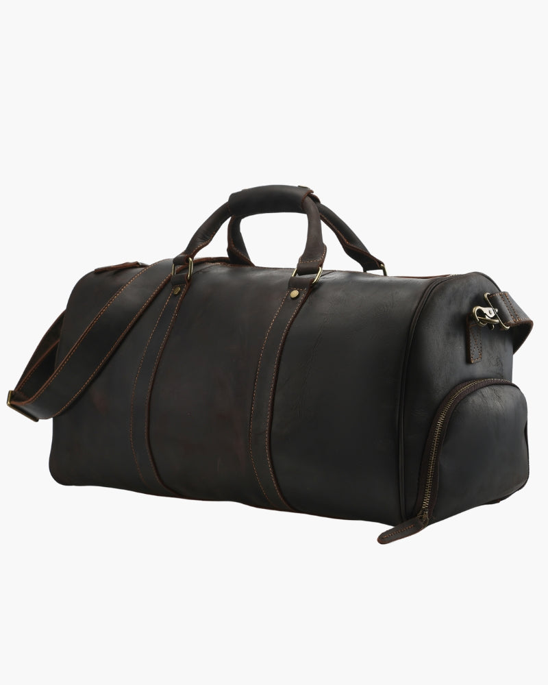 Montague Leather Duffle - Iron & Oak