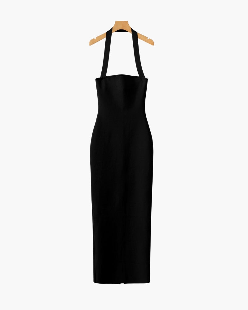 Halter Neck Slim Fit Maxi Dress - Iron & Oak