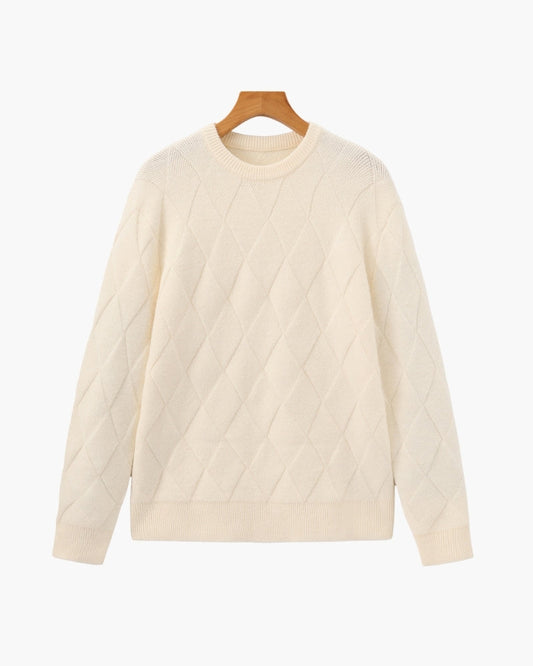 Diamond Knit Crewneck Sweater - Iron & Oak