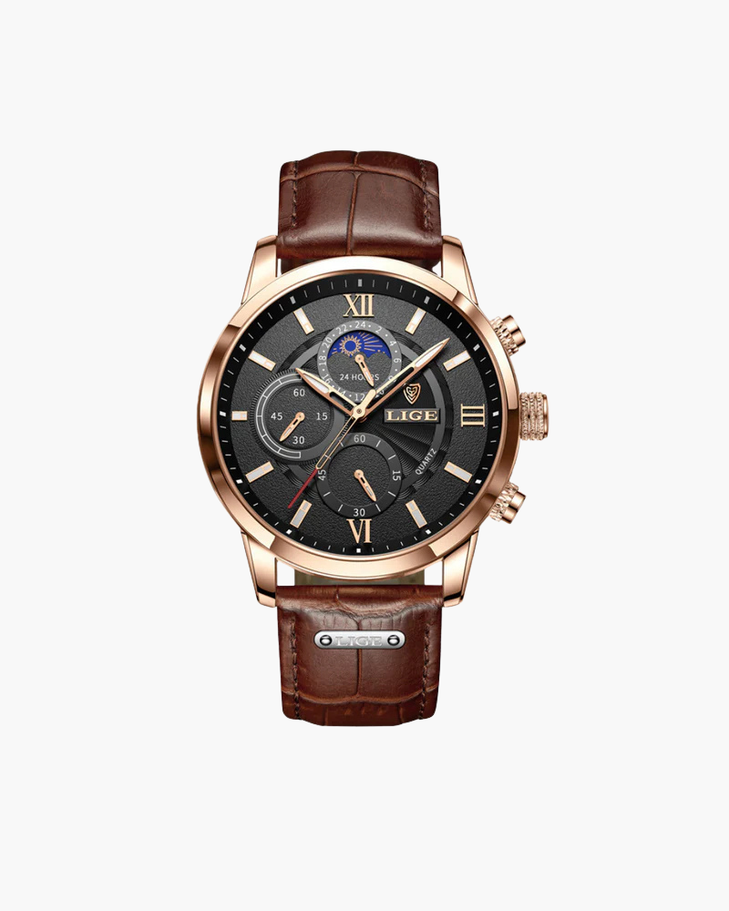 Lugano Classic Watch (Waterproof) - Iron & Oak