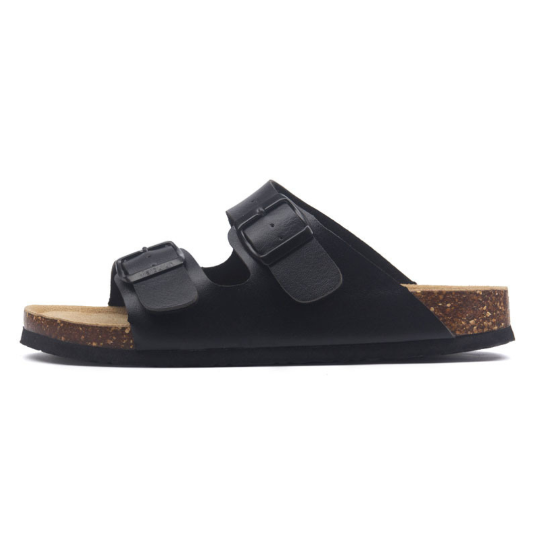 Leather Birken Sandal - Black | Iron & Oak