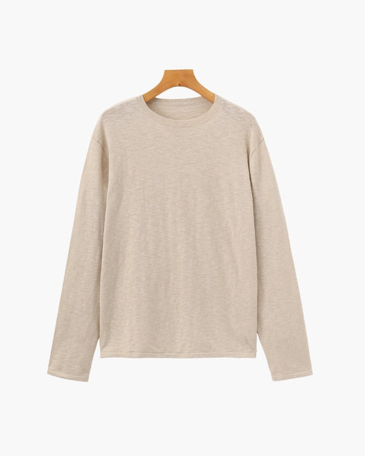 Linen Cotton Essential Crewneck - Iron & Oak