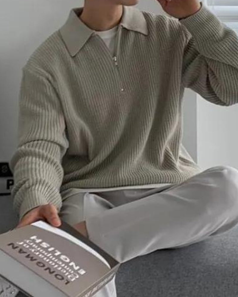 Cesare Half Zip Sweater - Iron & Oak