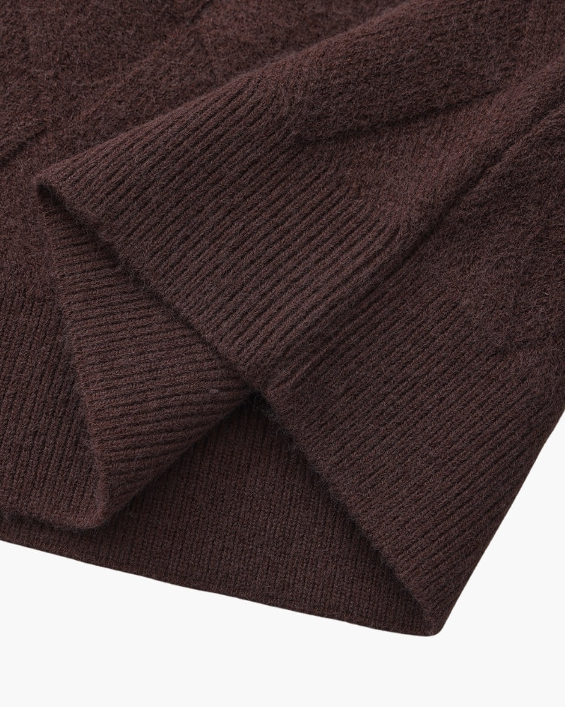 Diamond Knit Crewneck Sweater - Iron & Oak