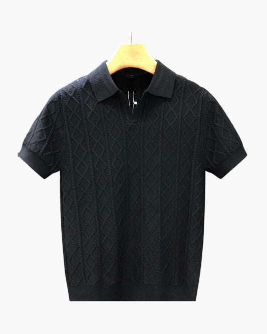 Signature Textured Knit Polo - Iron & Oak