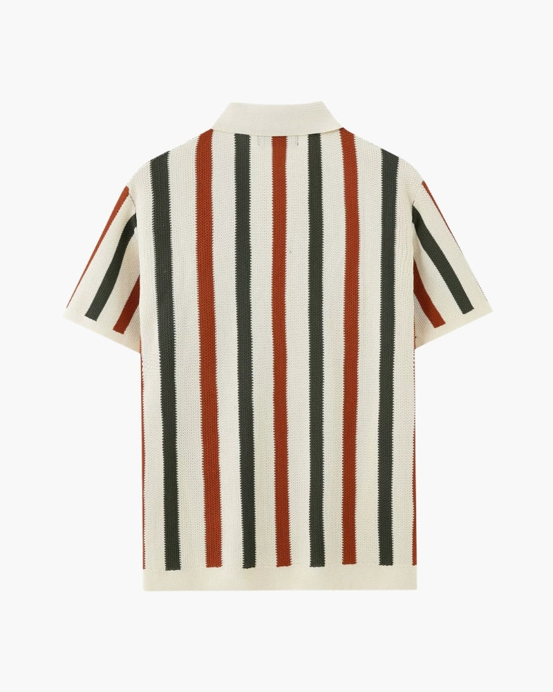 Resort Knit Stripe Polo - Iron & Oak