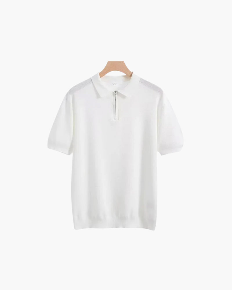 Marbella Zip Up Polo - Iron & Oak