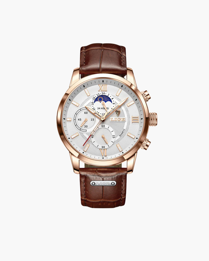 Lugano Classic Watch (Waterproof) - Iron & Oak