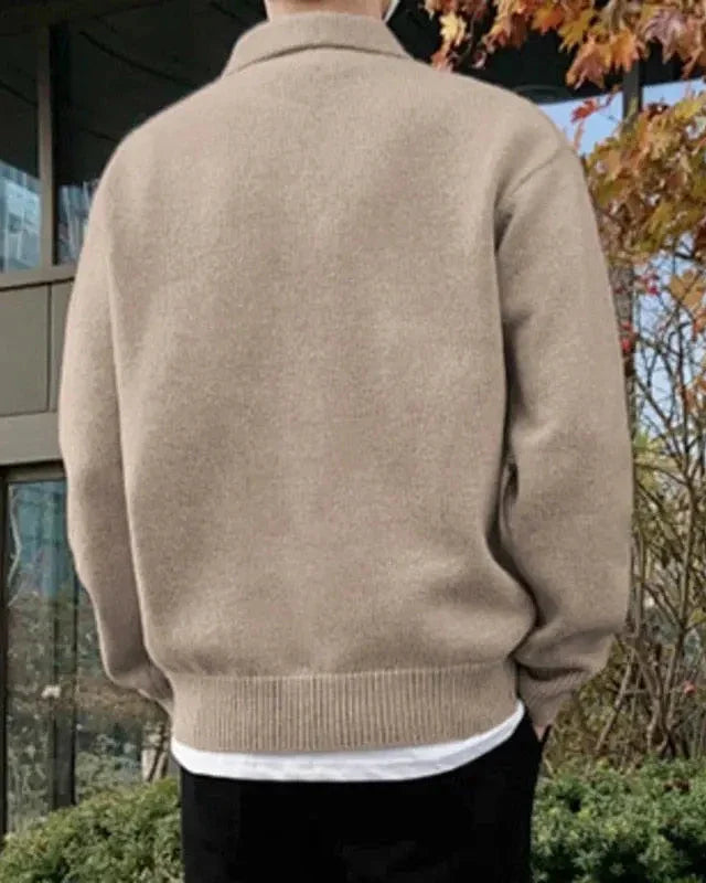 Woolen Button Half Zip - Iron & Oak