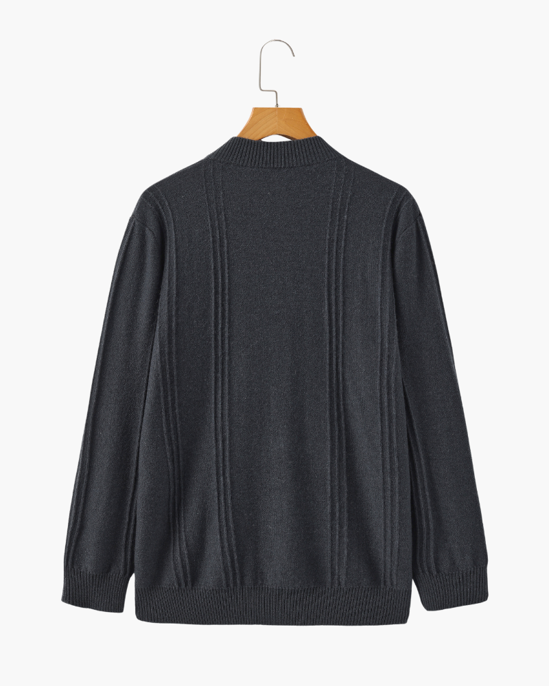 100% Cashmere Ribbed Half Zip - Iron & Oak