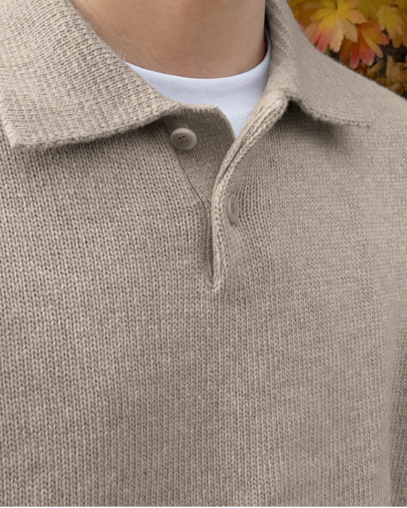 Woolen Button Half Zip - Iron & Oak