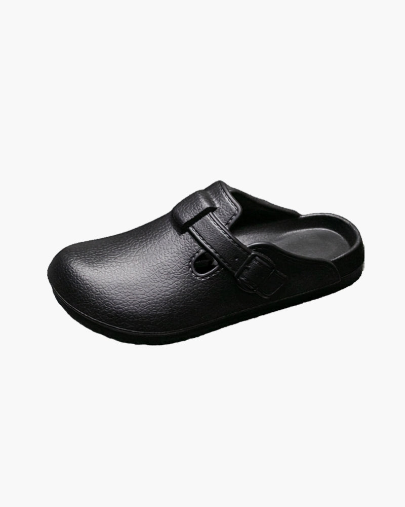 Classic Waterproof Buckle Clogs - Iron & Oak