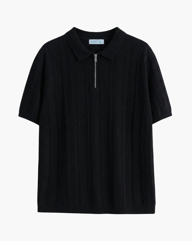 Signature Zip-Up Polo - Iron & Oak