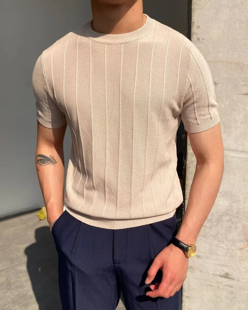 Cannes Ribbed T-Shirt - Iron & Oak