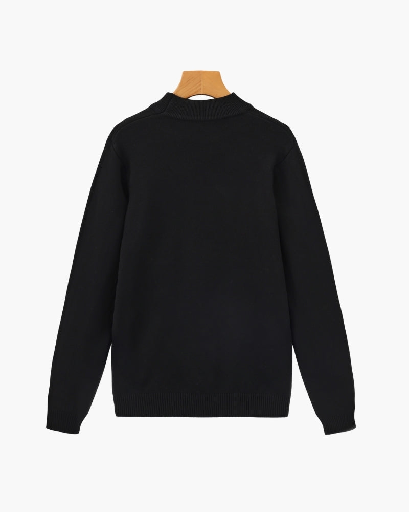 Essential Ribbed Mock Neck Sweater - Iron & Oak