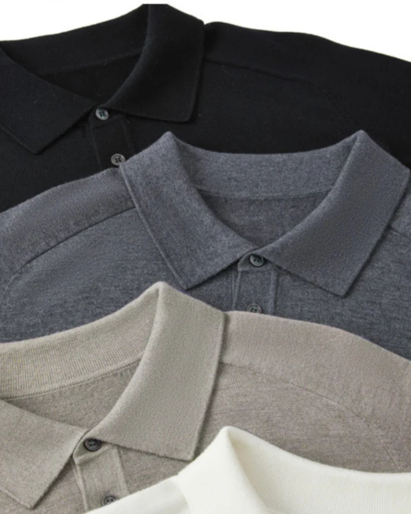 100% Premium Wool Polo - Iron & Oak