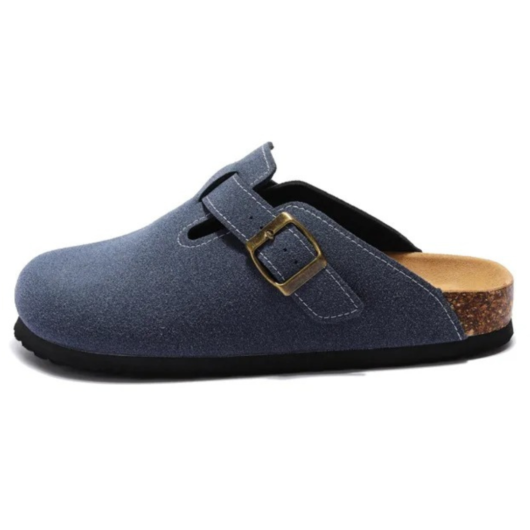Pucon Suede Clog - Dark Blue | Iron & Oak