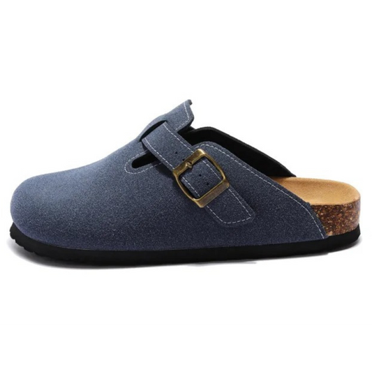 Pucon Suede Clog - Dark Blue | Iron & Oak