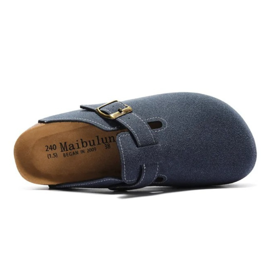 Pucon Suede Clog - Dark Blue | Iron & Oak