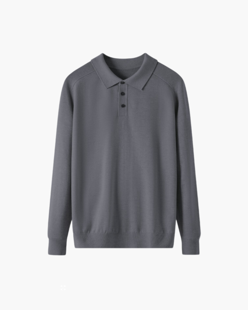 100% Premium Wool Polo - Iron & Oak