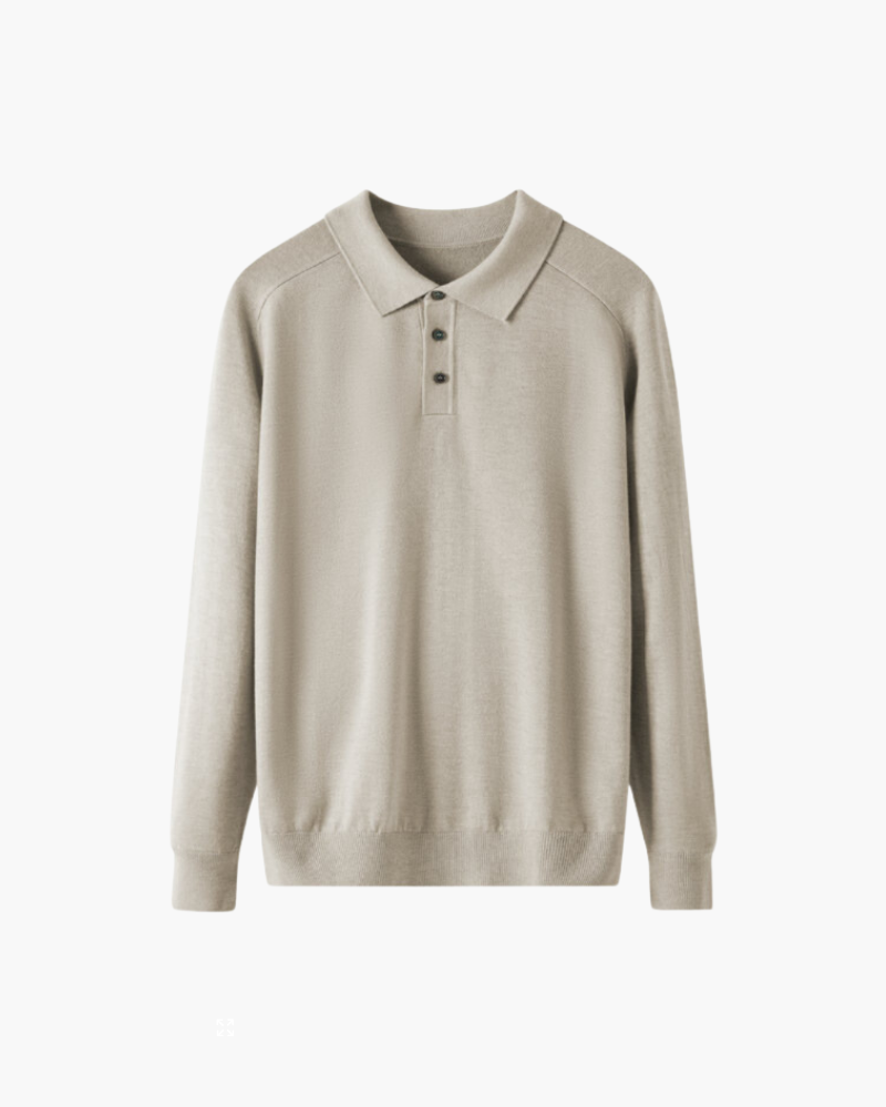 100% Premium Wool Polo - Iron & Oak