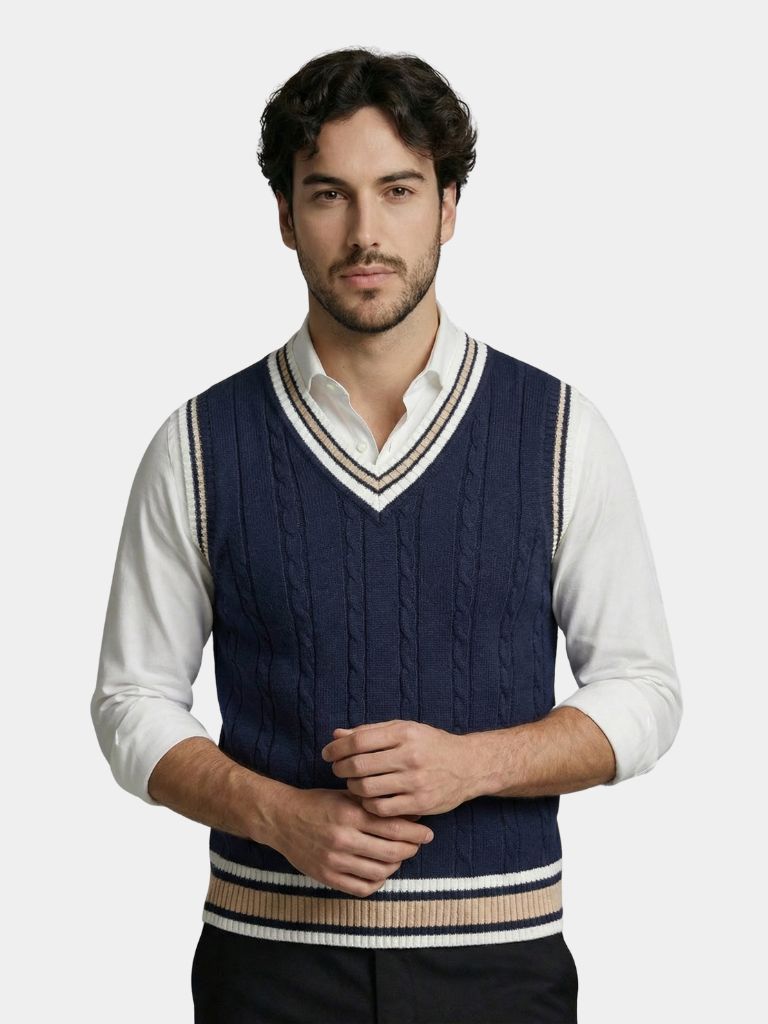 V Neck Elegant Knit Vest - Iron & Oak
