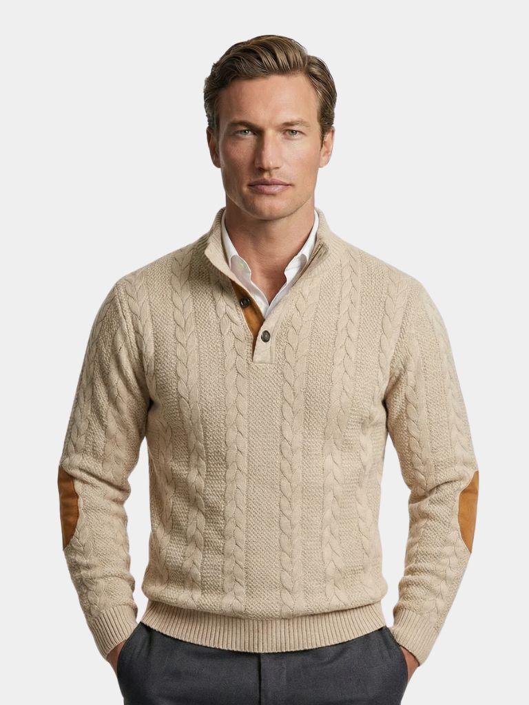 Timberline Long Collar Knit Sweater - Iron & Oak