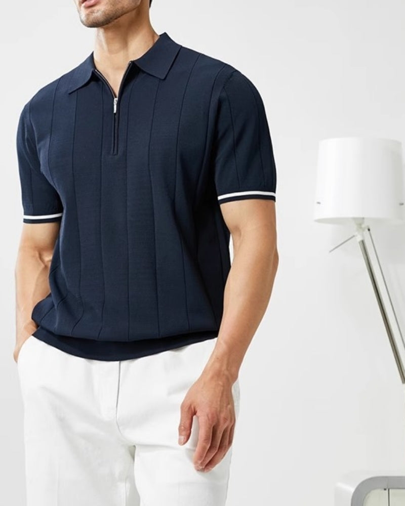 Signature Contrast Trim Polo - Iron & Oak